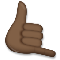Call Me Hand- Dark Skin Tone emoji on LG
